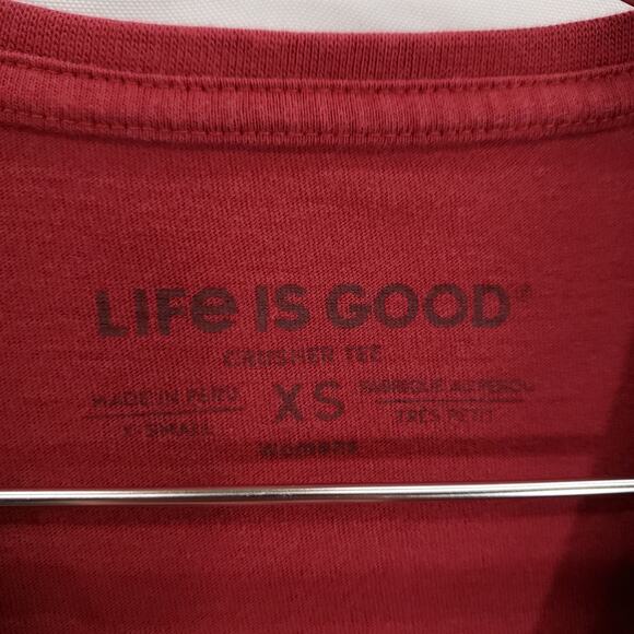 Life Is Good Shirt Womens Extra Small Red Snowman Good Vibe Tribe Crusher Tee - Picture 11 of 12